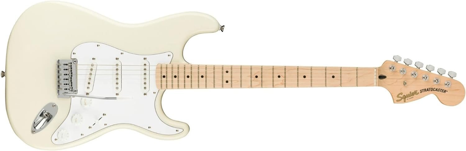 Squier Affinity Series Stratocaster Electric Guitar - Olympic White with Maple Fingerboard