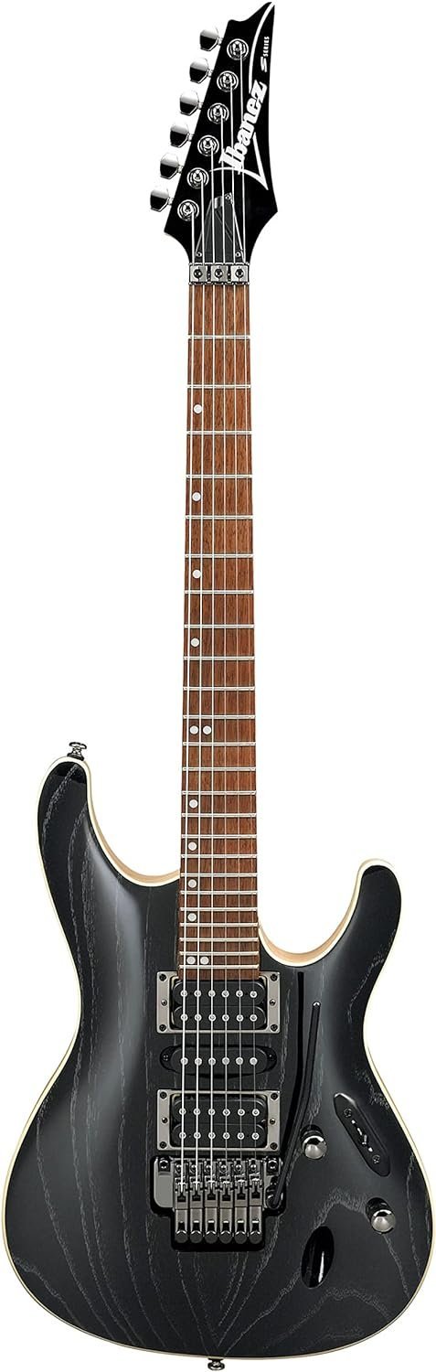 Ibanez S570AH Standard 6-String Electric Guitar (Silver Wave Black, Right-Handed).
