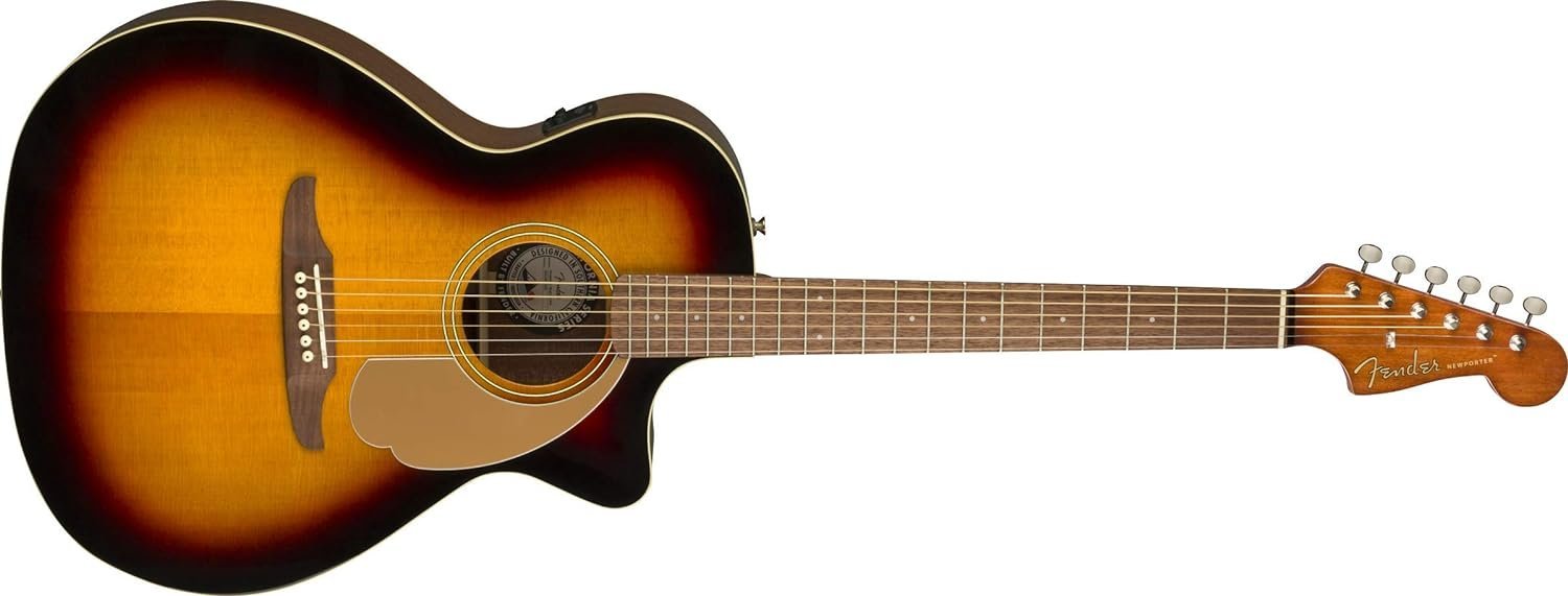 Fender Newporter Player Acoustic Guitar, Sunburst, Walnut Fingerboard