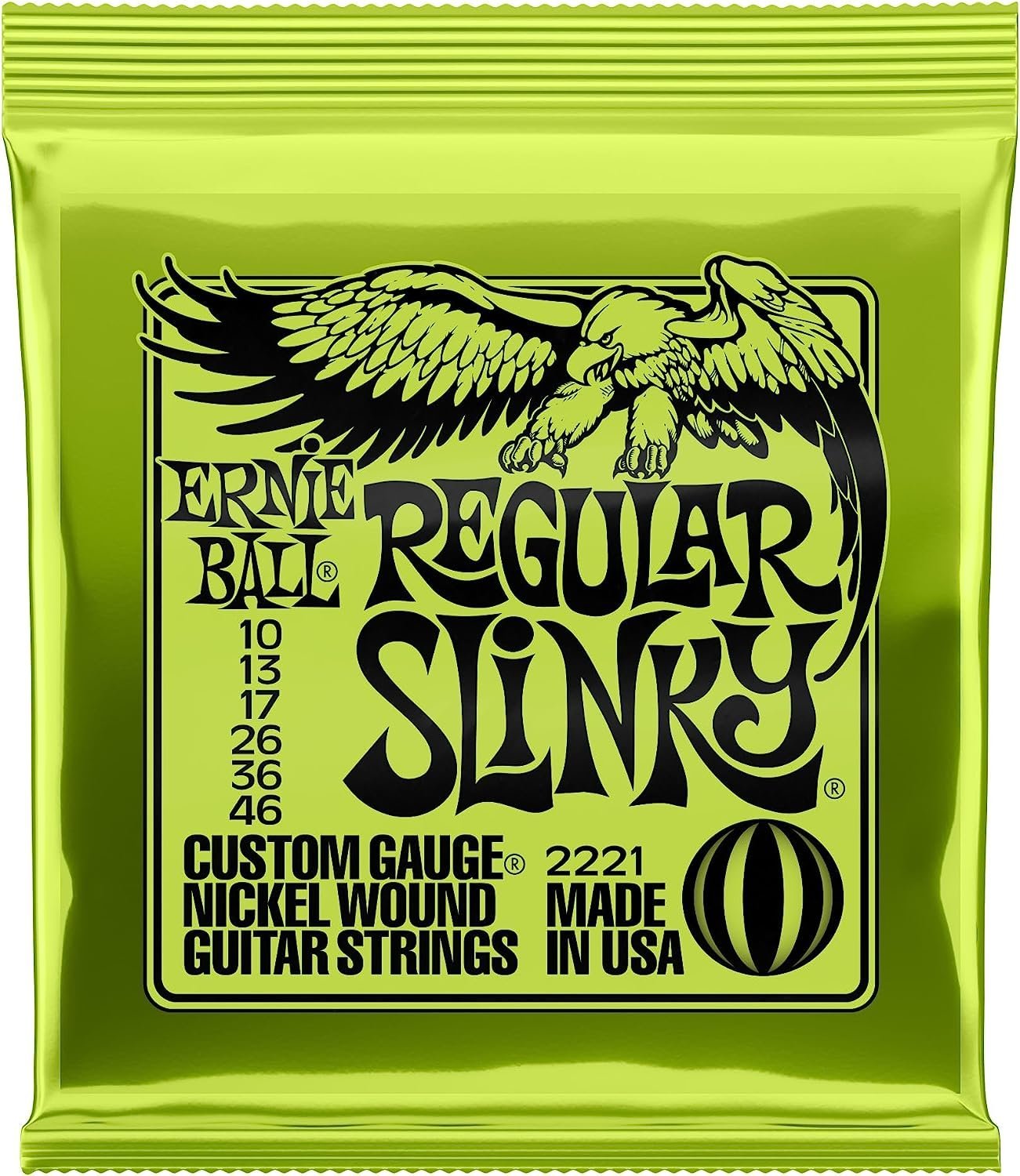 Ernie Ball Regular Slinky Nickel Wound Electric Guitar Strings - 10-46 Gauge