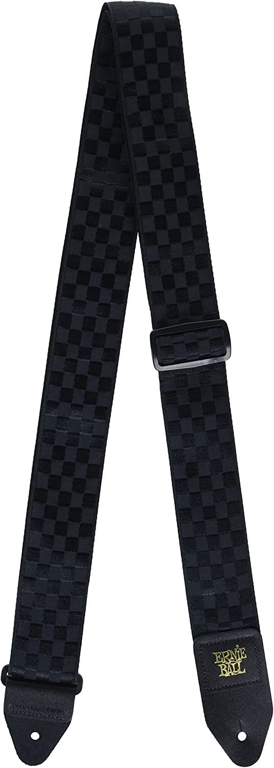 Ernie Ball Black Checkers Jacquard Strap