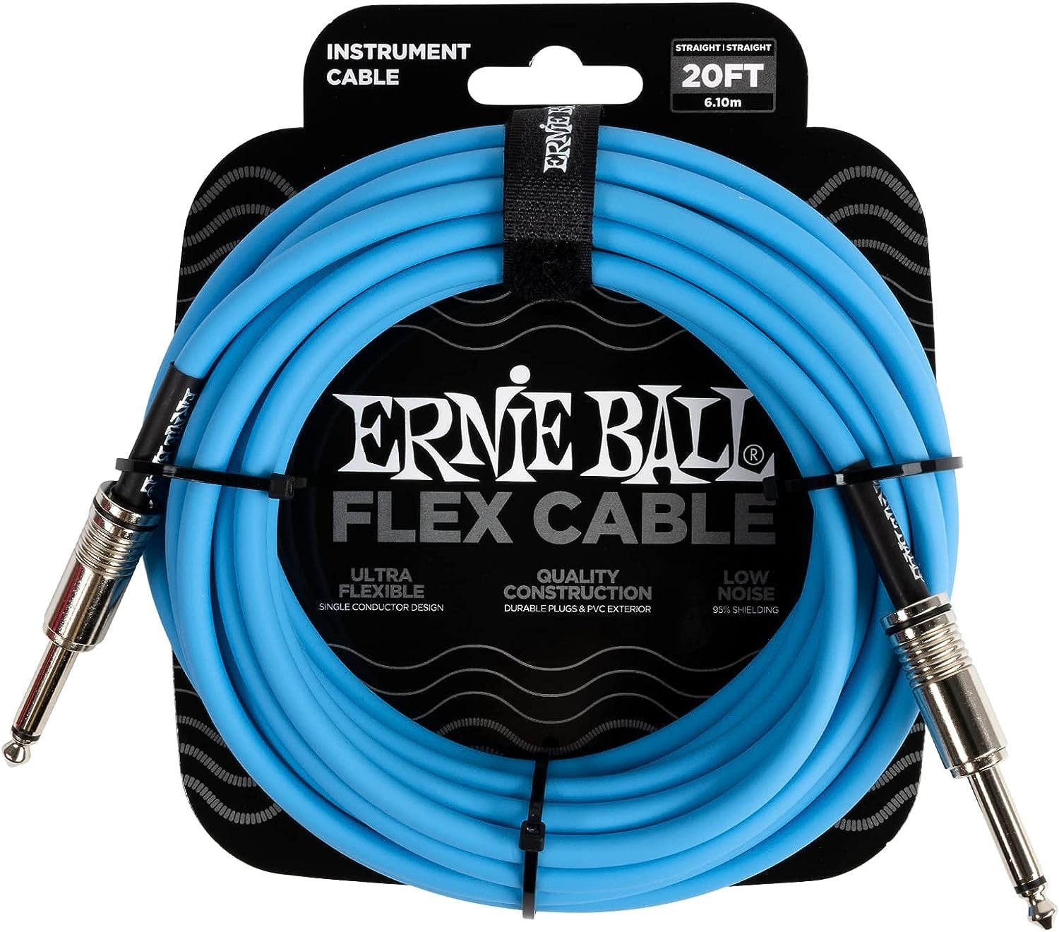 Ernie Ball Flex Instrument Cable Straight/Straight 20ft - Blue