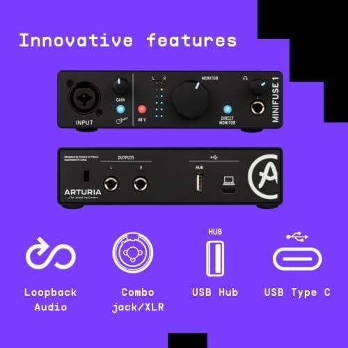 Arturia MiniFuse 1 USB-C Audio Interface, Black
