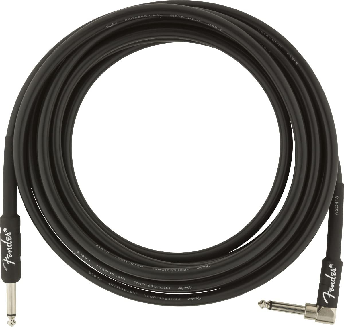 Fender Professional Series Instrument Cable, Guitar Cable, Guitar Accessories, Straight/Straight, Black, 15ft