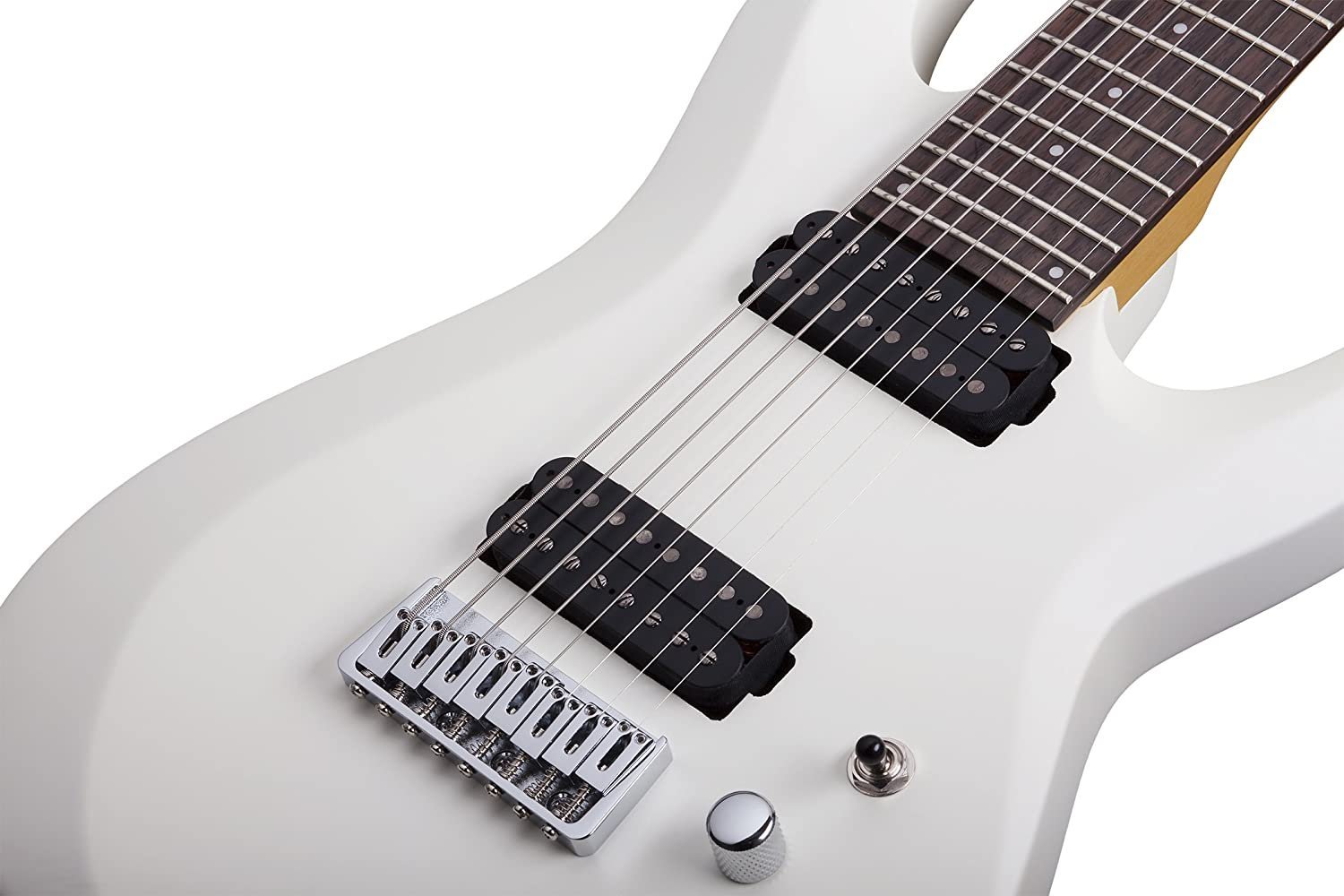 Schecter C-8 DELUXE Satin Black 8-String Solid-Body Electric Guitar, Satin Black