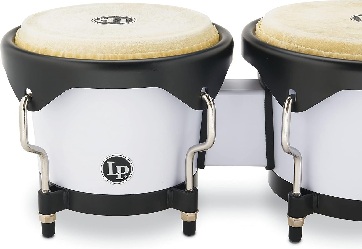 Latin Percussion Discovery Series 6-1/4-inch and 7 1/4-inch Bongo with Free Carrying Bag Drum, Snow White, (LP601D-SW-K)