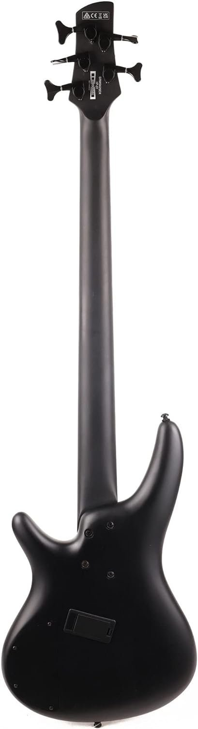 Ibanez SRMS625EXBKF SR Iron Label 5-String Multiscale Electric Bass Guitar (Right-Hand, Black Flat)