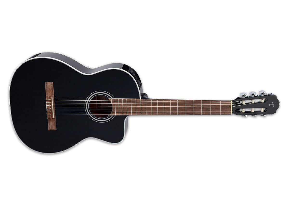 Takamine GC2CE Classical Cutaway Acoustic-Electric Guitar with Solid Spruce Top and Mahogany Body - Black
