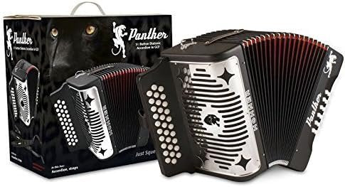 Hohner Panther G/C/F 3-Row Diatonic Accordion - Black