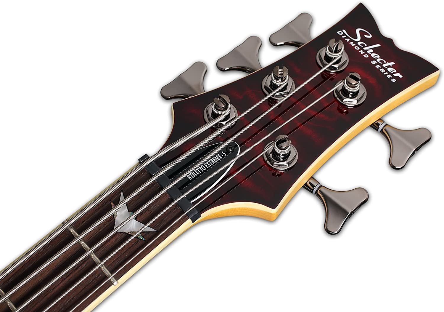 Schecter Stiletto Extreme-5 Bass Guitar, Black Cherry
