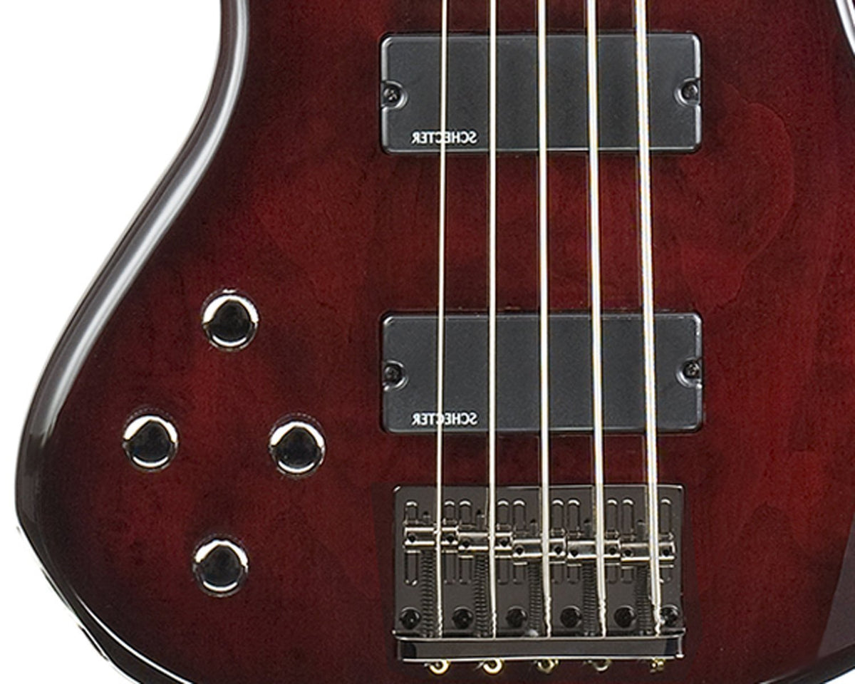 Schecter Stiletto Extreme-5 Bass Guitar (5 String, Left Handed, Black Cherry)