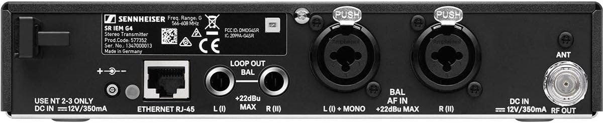 Sennheiser Pro Audio Sennheiser ew IEM G4-Twin-G in Ear Monitor System w/ 2 Belt Packs Range (566-608Mhz), Dual Beltpack