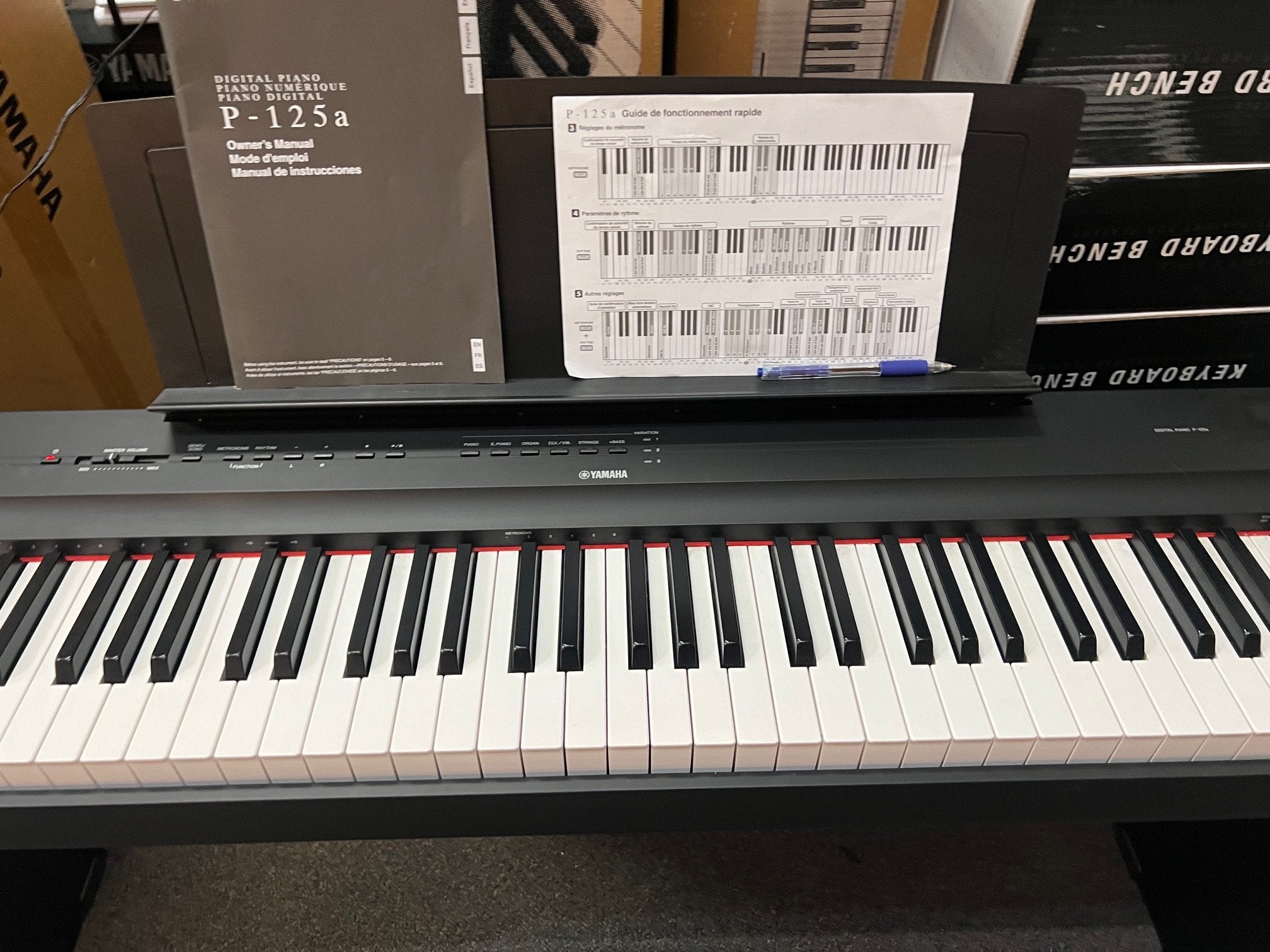 Yamaha P125 88-Key Weighted Action Digital Piano with Power Supply