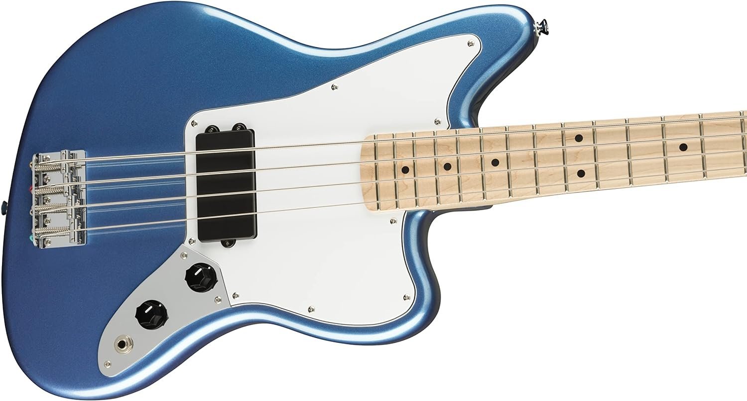 Squier Affinity Series Jaguar Bass, Lake Placid Blue, Maple Fingerboard