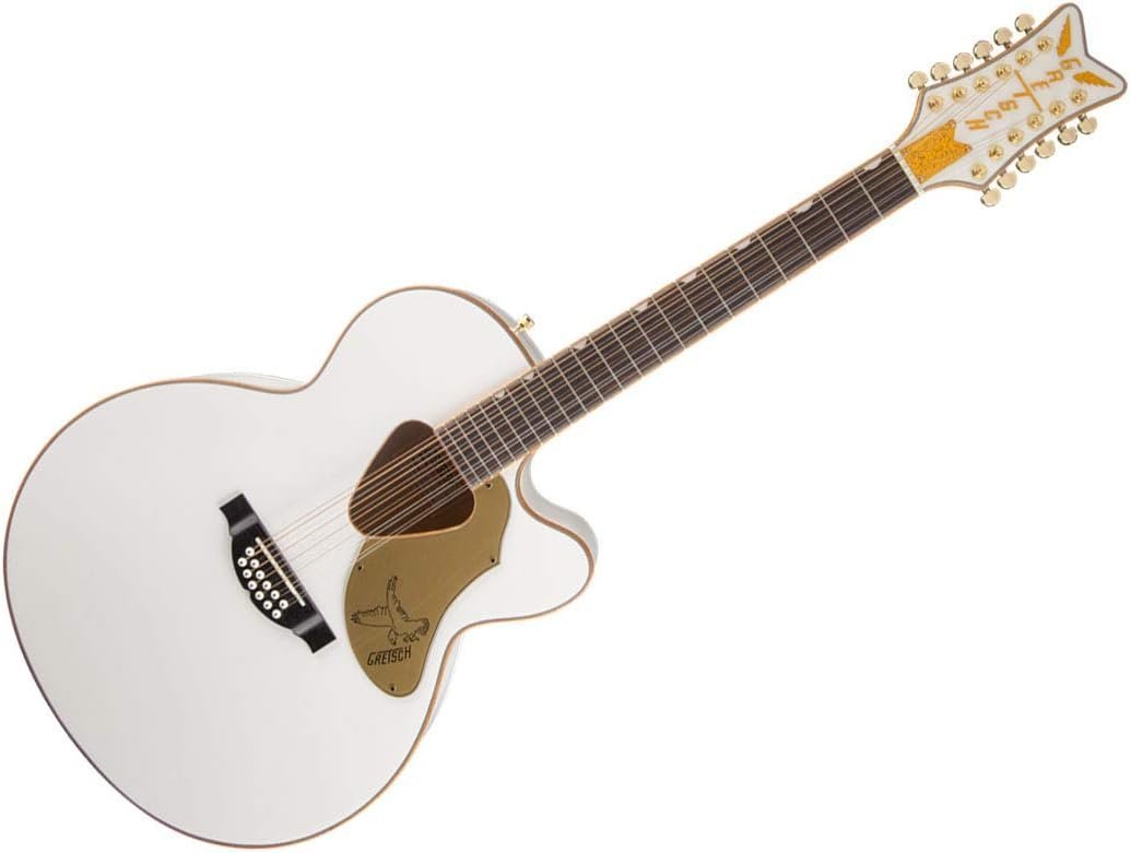 Gretsch G5022CWFE-12 Rancher Falcon 12-String Acoustic-Electric Guitar Laurel with Compensated Synthetic Bone Saddle Fingerboard (Right-Handed, White)