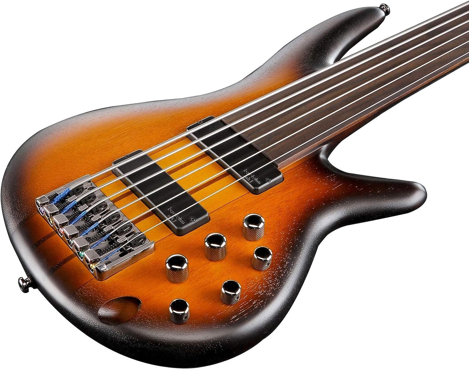 Ibanez SRF706 6-String Fretless Electric Bass Guitar Flat Brown Burst