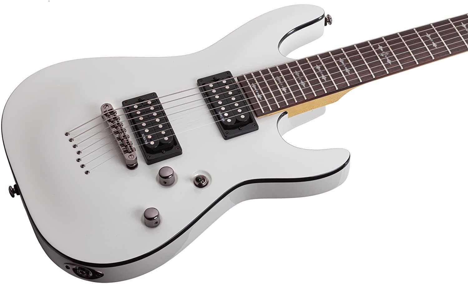 Schecter OMEN-7 7-String Electric Guitar, Vintage White