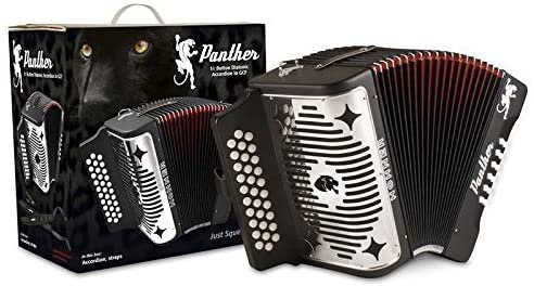 Hohner Panther G/C/F 3-Row Diatonic Accordion - Black