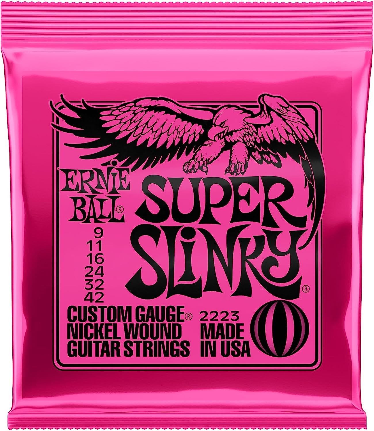 Ernie Ball Super Slinky Nickel Wound Electric Guitar Strings - 9-42 Gauge