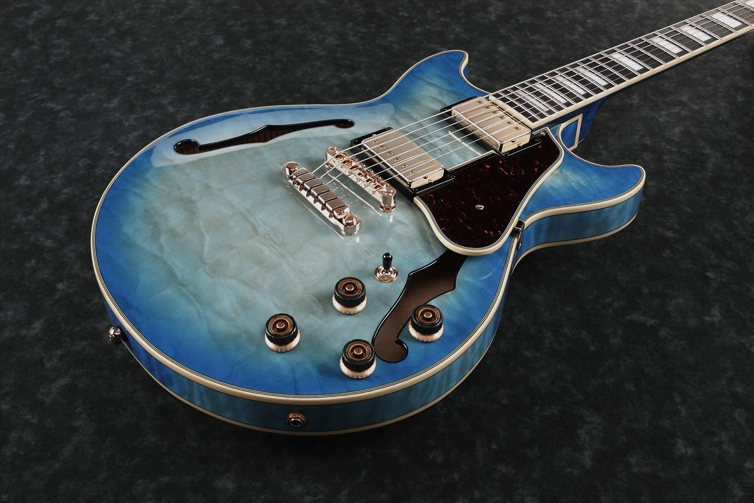 Ibanez AM93QM Artcore Expressionist Semi-Hollow Body Jet Blue Burst