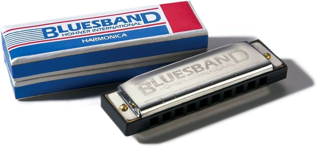 HOHNER Blues Band Harmonica, Key of C, Chrome (1501BX)