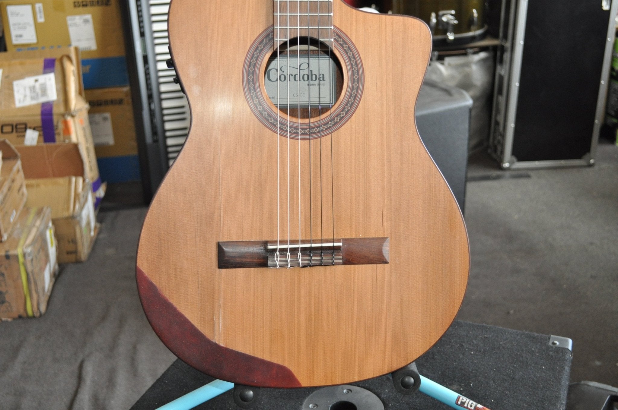 Cordoba 6 C5-CE CD Classical Acoustic Nylon String Guitar, Iberia Series, Right, Cedar, Cutaway Electric (Withouth Gig Bag)