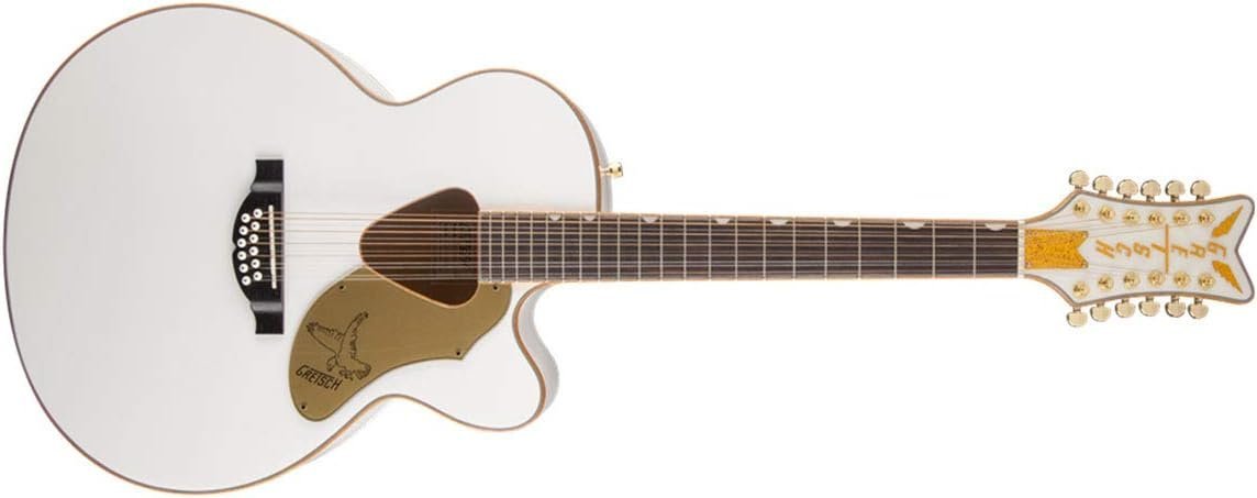 Gretsch G5022CWFE-12 Rancher Falcon 12-String Acoustic-Electric Guitar Laurel with Compensated Synthetic Bone Saddle Fingerboard (Right-Handed, White)