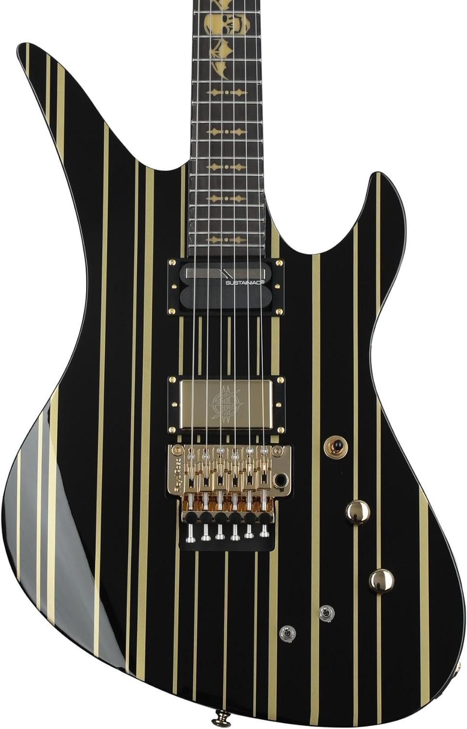 Schecter Synyster Gates Custom-S - Black with Gold Stripes