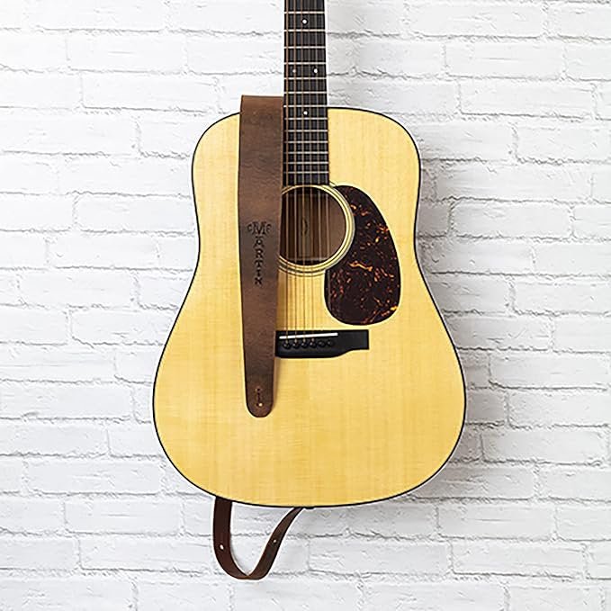 Martin Vintage Leather Guitar Strap – Brown | Lightweight 100% Leather Strap with C. F. Martin Logo