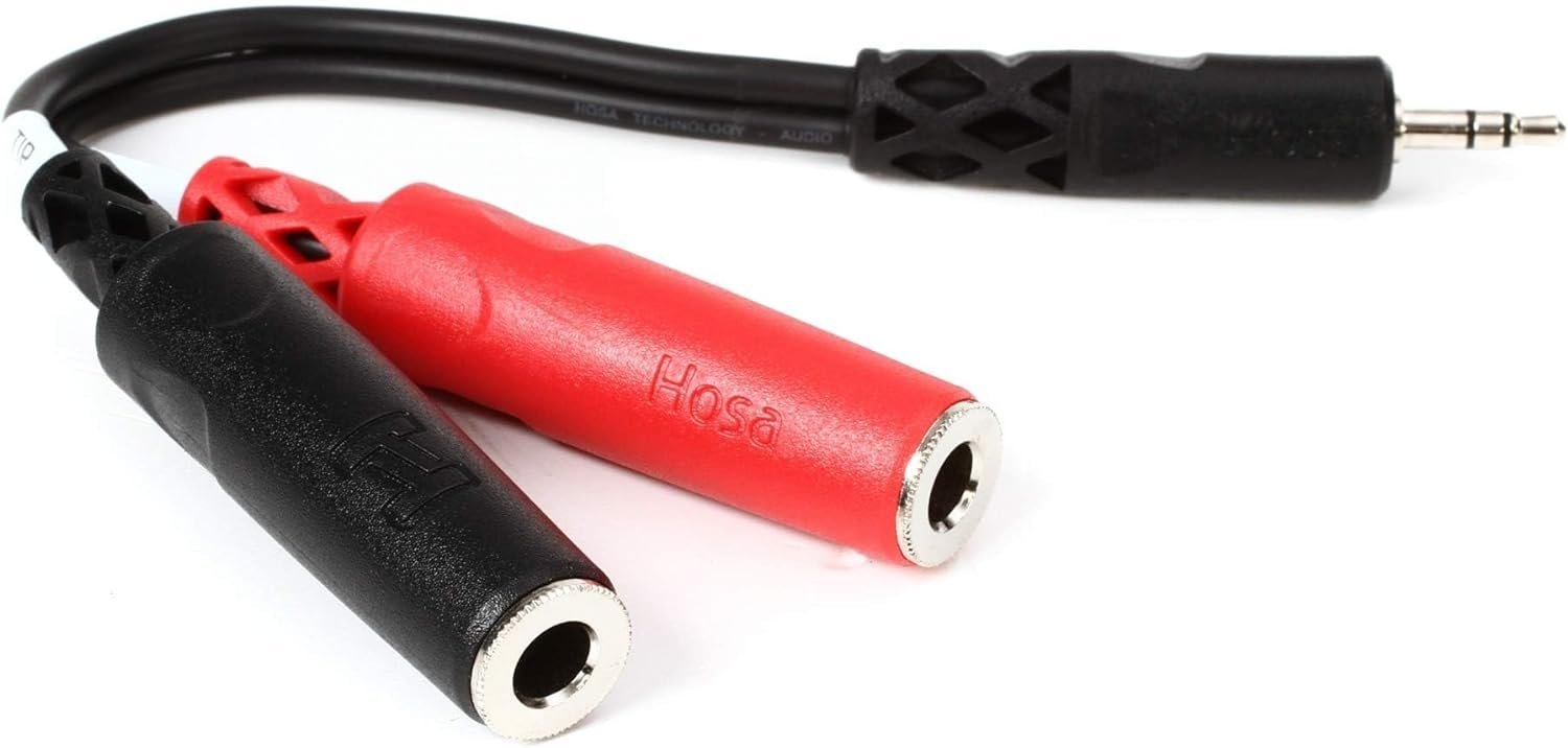 Hosa YMP-137 3.5 mm TRS to Dual 1/4" TSF Stereo Breakout Cable