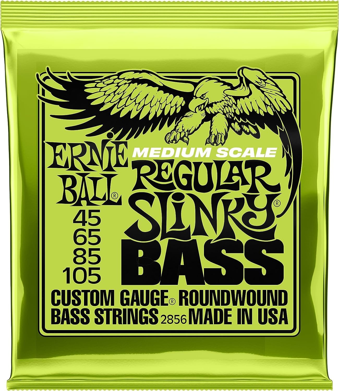 Ernie Ball Medium Scale Regular Slinky Nickel Wound Bass Guitar Strings, 45-105 Gauge (P02856)