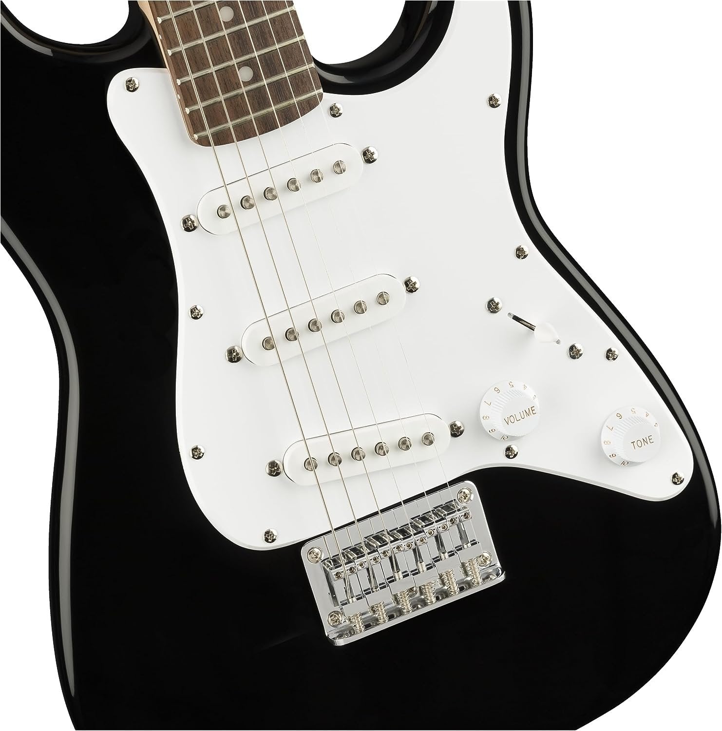 Squier Mini Stratocaster Electric Guitar, Black, Laurel Fingerboard