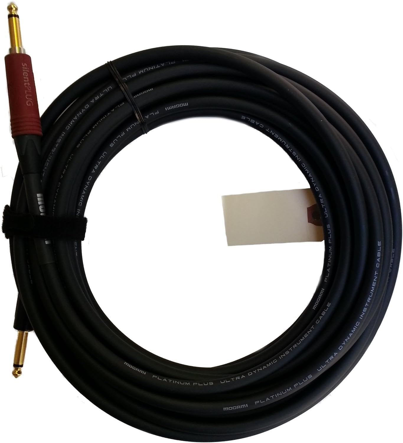 Mogami Platinum GUITAR-40 Instrument Cable, 1/4" TS Male Plugs, Gold Contacts, Straight Connectors with silentPLUG, 40 Foot.