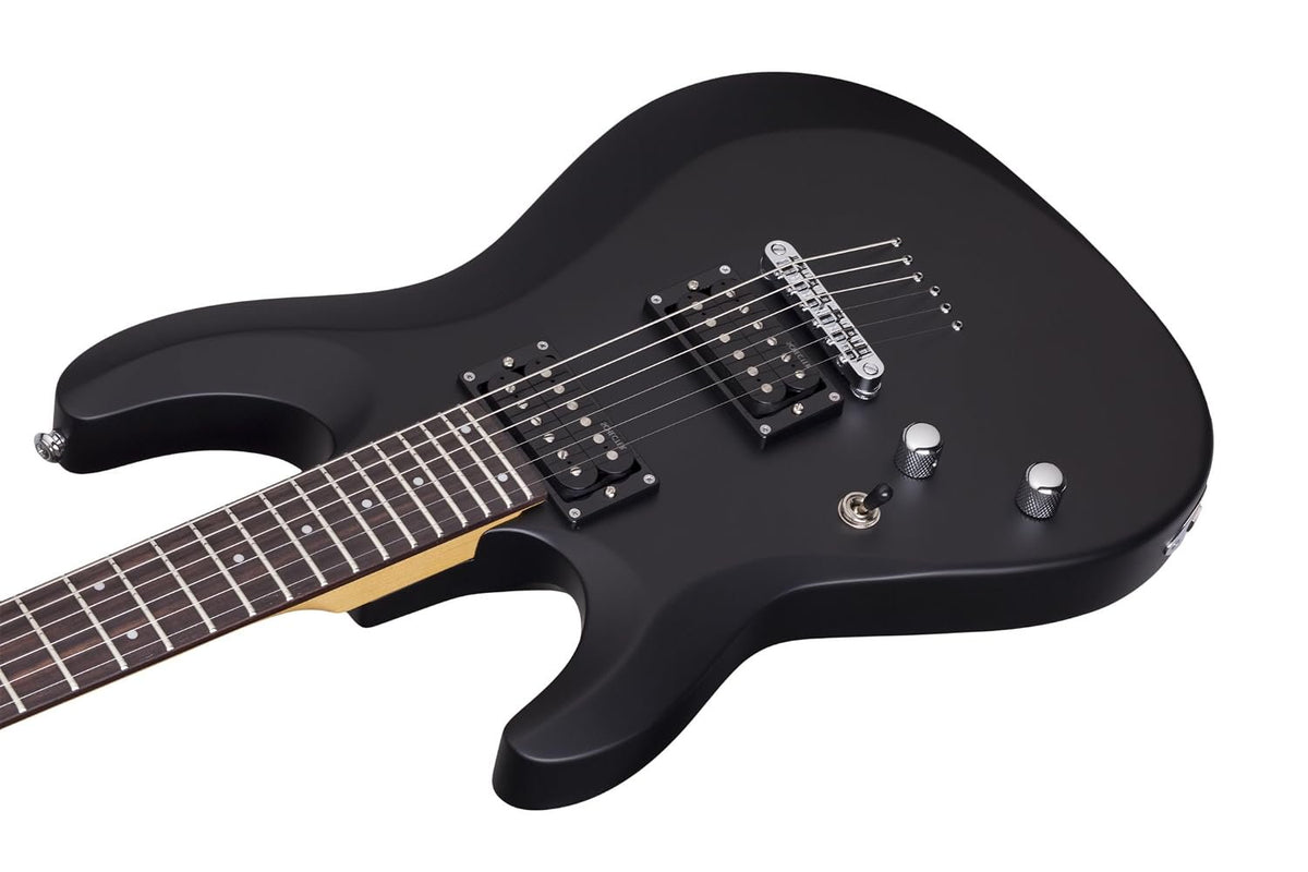 Schecter 433 C-6 Deluxe Left Handed Solid-Body Electric Guitar, Satin Black
