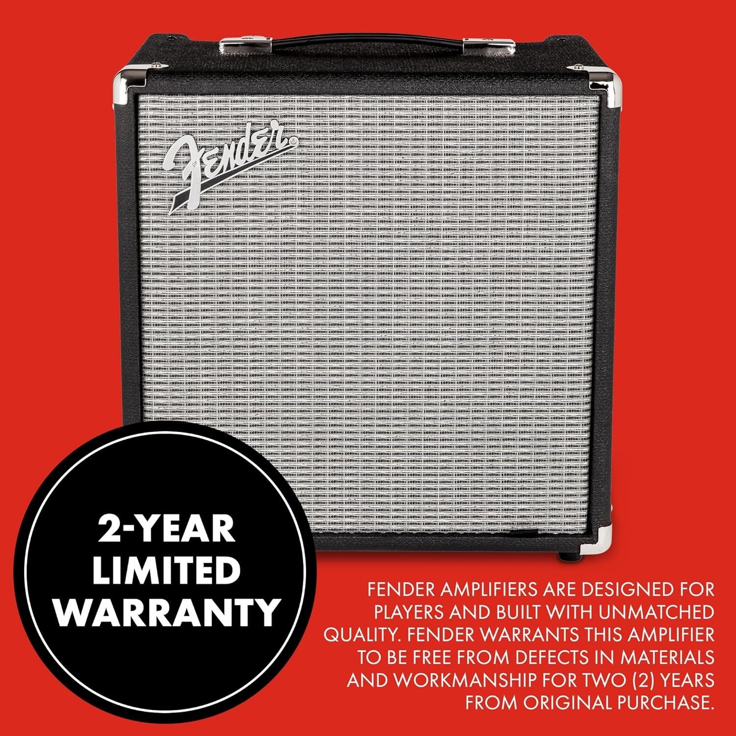 Fender Rumble 25 V3 Bass Amp for Bass Guitar, Bass Combo, 25 Watts, with 2-Year Warranty 8 Inch Speaker, with Overdrive Circuit and Mid-Scoop Contour Switch