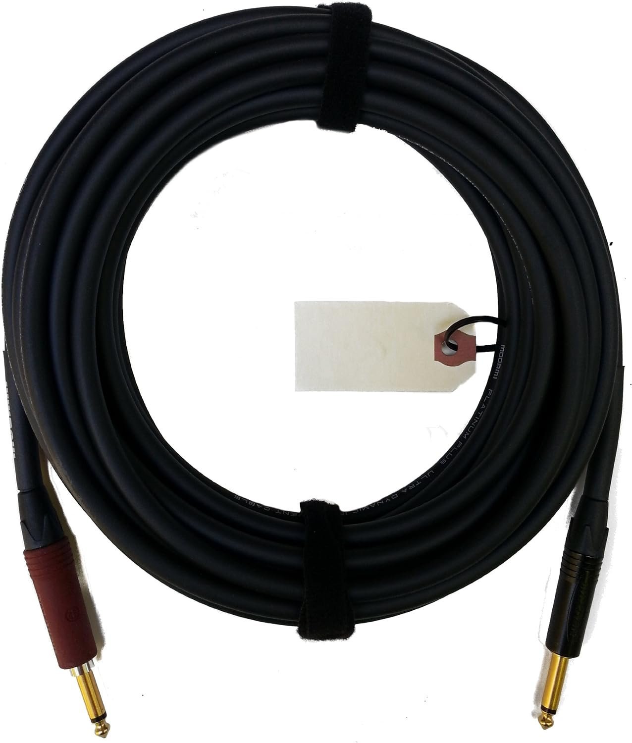Mogami Platinum GUITAR-30 Instrument Cable, 1/4" TS Male Plugs, Gold Contacts, Straight Connectors with silentPLUG, 30 Foot.