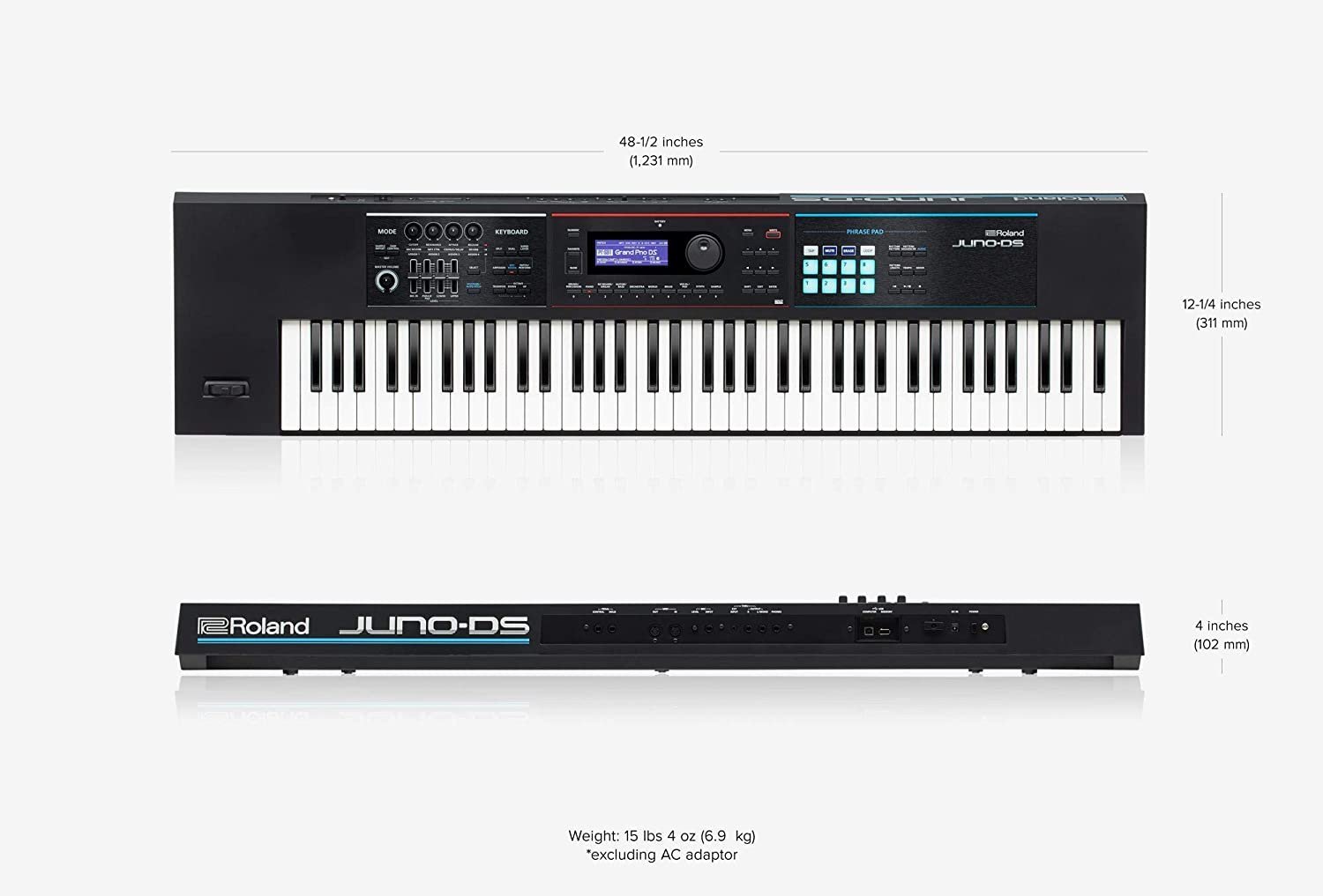 Roland JUNO-DS 76-Key Lightweight Synth-Action Keyboard with Pro Sounds
