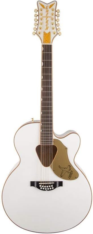 Gretsch G5022CWFE-12 Rancher Falcon 12-String Acoustic-Electric Guitar Laurel with Compensated Synthetic Bone Saddle Fingerboard (Right-Handed, White)