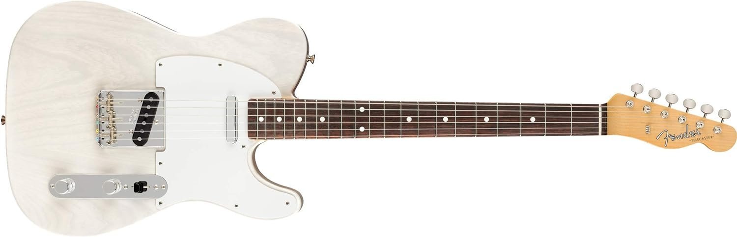 Fender Jimmy Page Mirror Telecaster Electric Guitar, White Blonde, Rosewood Fingerboard