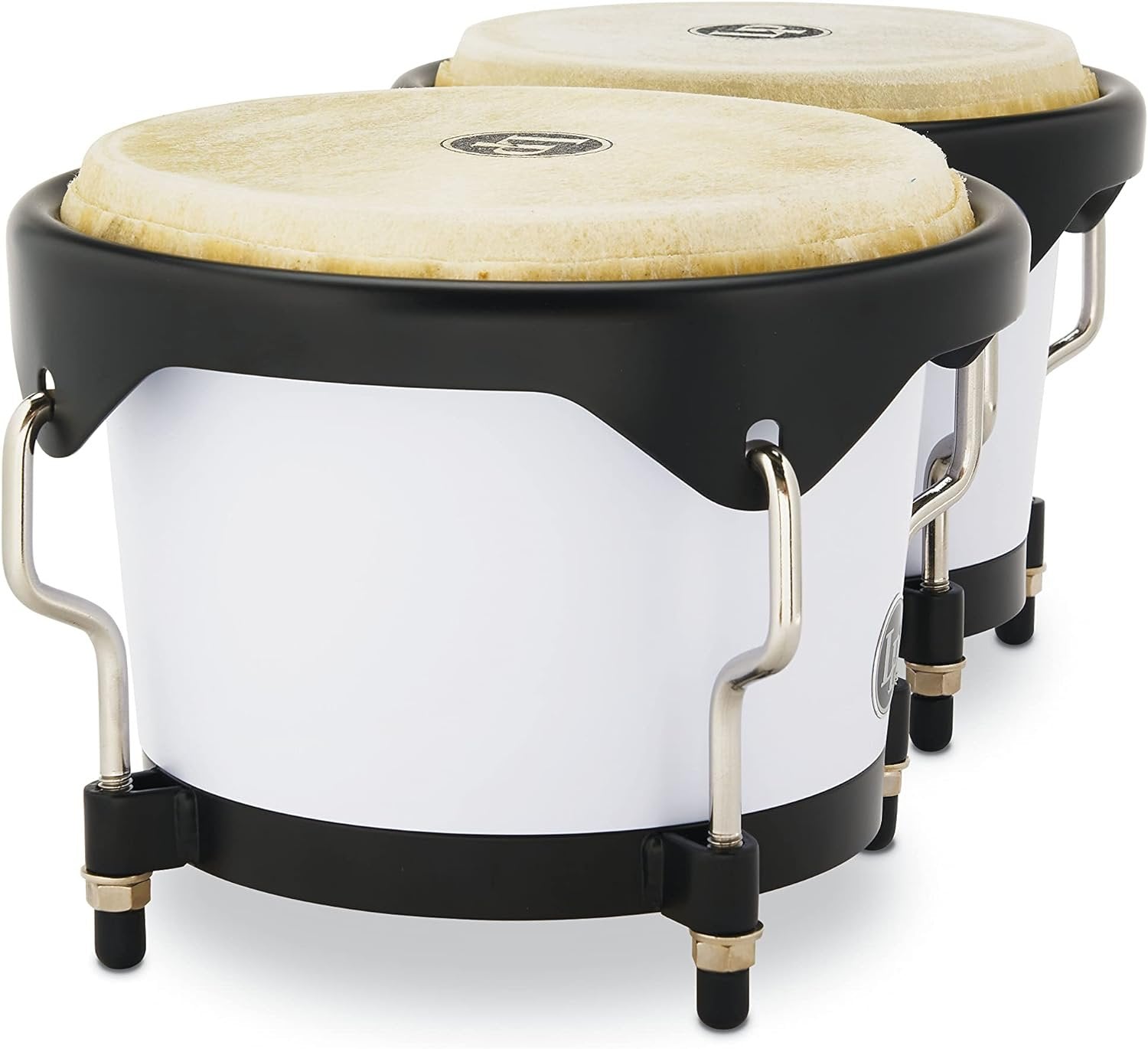 Latin Percussion Discovery Series 6-1/4-inch and 7 1/4-inch Bongo with Free Carrying Bag Drum, Snow White, (LP601D-SW-K)