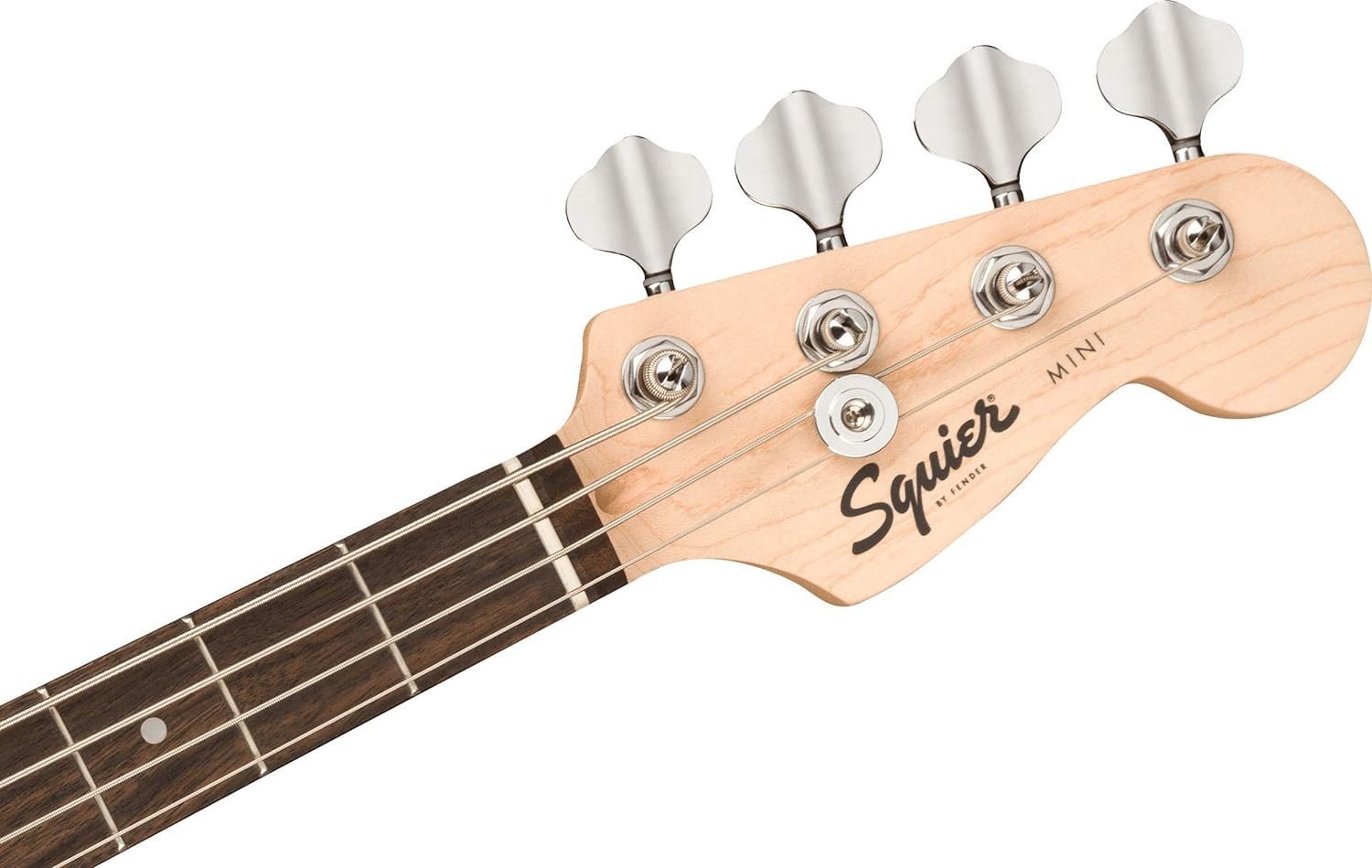 Squier by Fender Mini Precision Short Scale Bass Guitar with 2-Year Warranty, Laurel Fingerboard, Sealed Die-Cast Tuning Machines, and Split Single-Coil Pickup, Maple Neck, Black