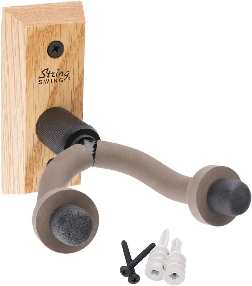String Swing Guitar Hanger Wall Mount For Classical Guitars- Oak CC01-O Made in the USA