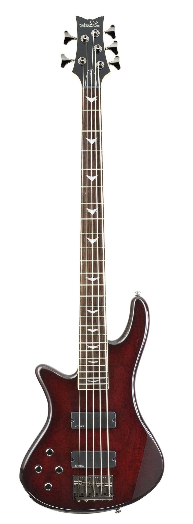 Schecter Stiletto Extreme-5 Bass Guitar (5 String, Left Handed, Black Cherry)