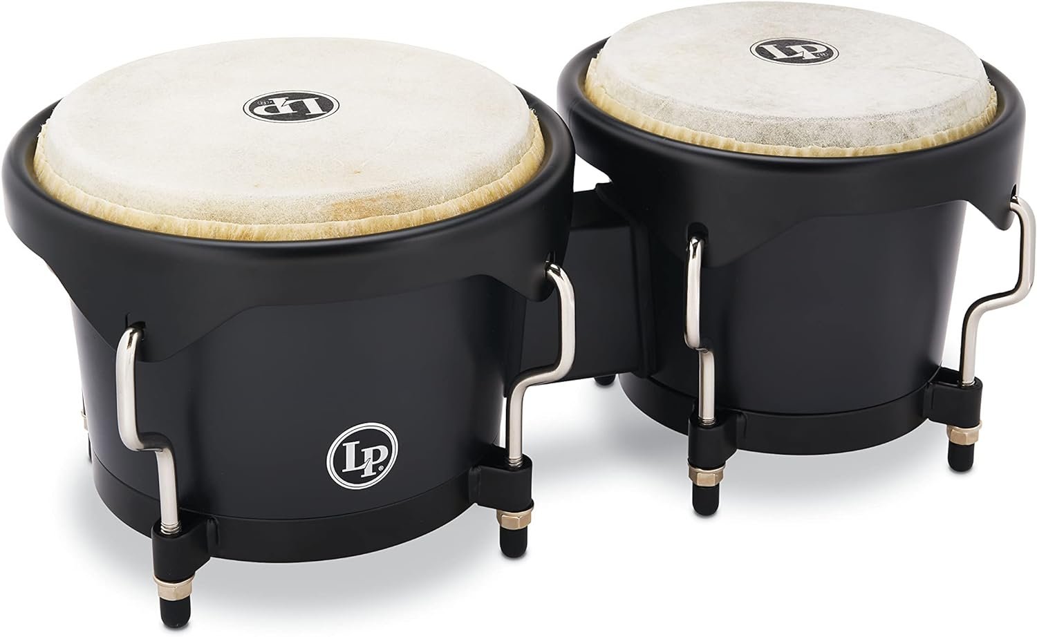 Latin Percussion Discovery Series 6-1/4-inch and 7 1/4-inch Bongo with Free Carrying Bag Drum, Onyx, (LP601D-OX-K)