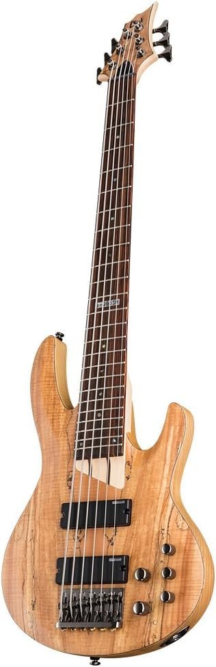 ESP LTD B-206SM Spalted Maple 6-String Bass Guitar, Natural Satin