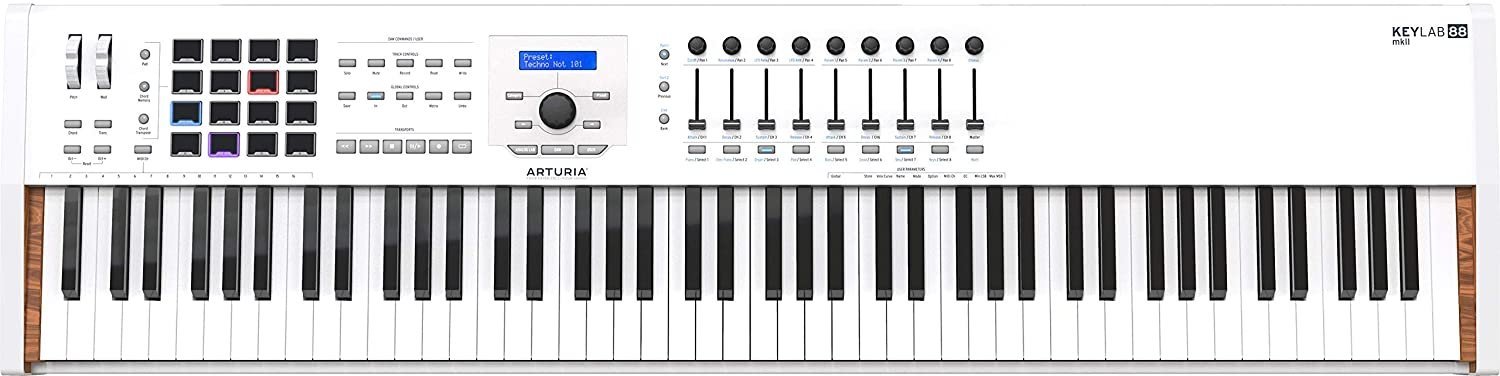Arturia KeyLab 88 MkII Hammer-Action MIDI Controller and Software, White Version II