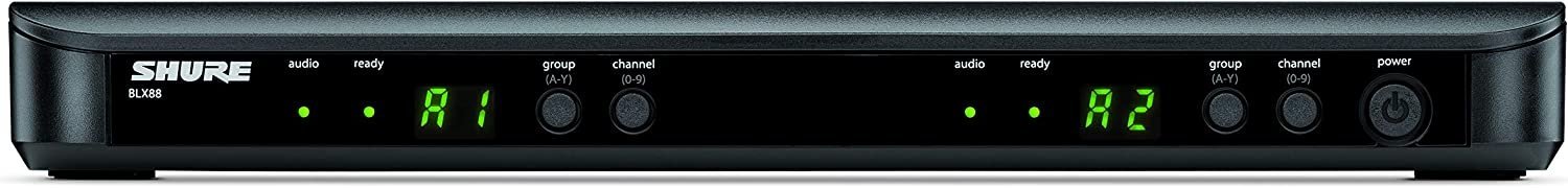 Shure BLX288/B58 Wireless Microphone System for Two Vocalists with BLX88 Dual Channel Receiver and 2X BLX2 Handheld Transmitters with BETA 58A Mic Capsules Optimized for Lead Vocals - H10 Band