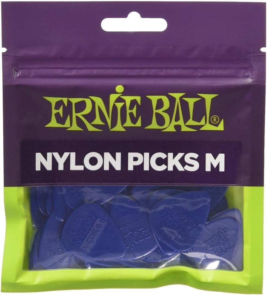 Ernie Ball Nylon Guitar Picks, Medium, 50-pack (P09131)