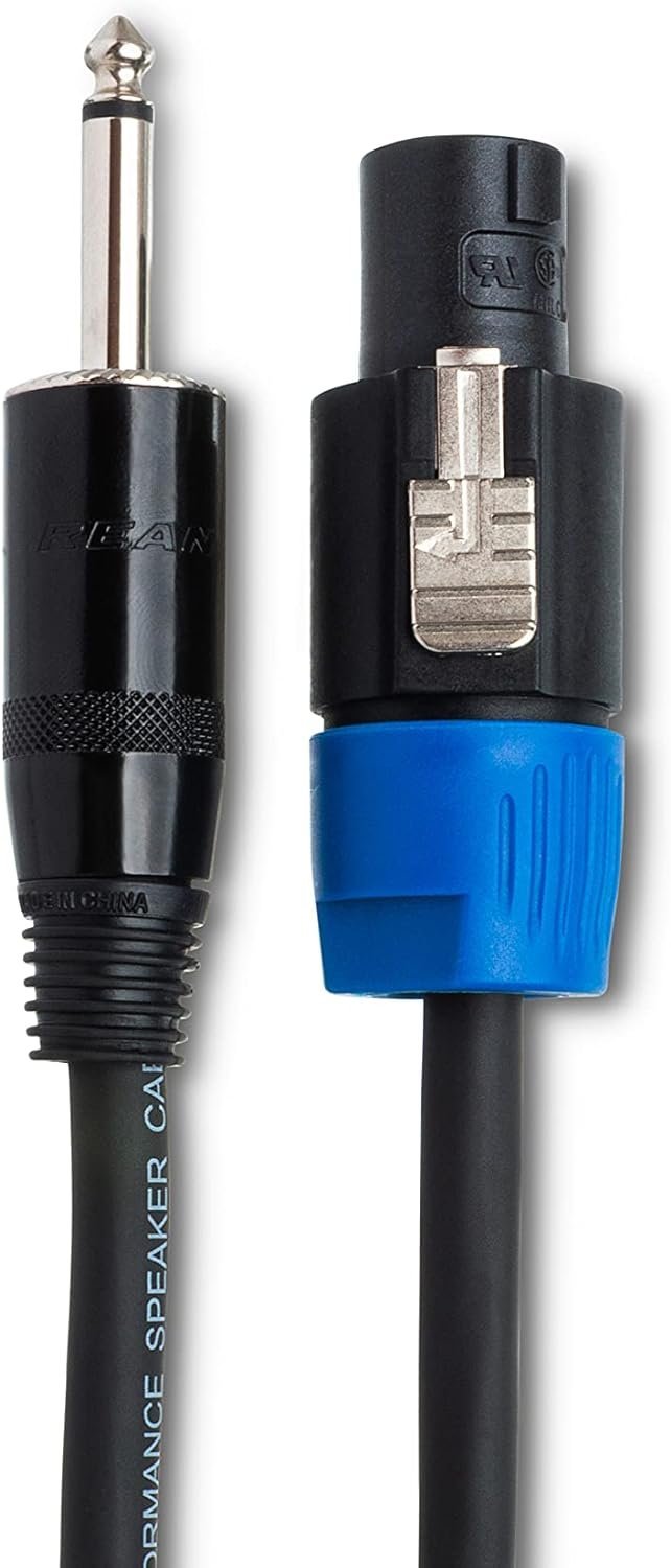 HOSA SKT Pro 14 Gauge Speaker Cables REAN speakOn to 1/4 in TS - (50 Feet) (Black)