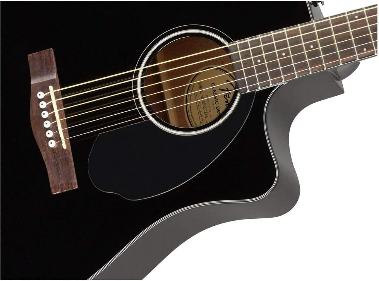 Fender CD-60SCE Dreadnought Cutaway Acoustic Electric Guitar, Fishman Pickup and Preamp System, Black
